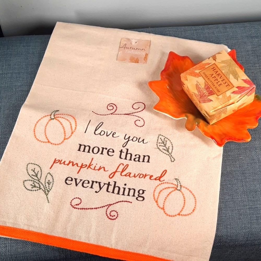 Kitchen Dish Towel Leaf Soap Dish Harvest Apple Shea Butter Bar Soap Bath Fall